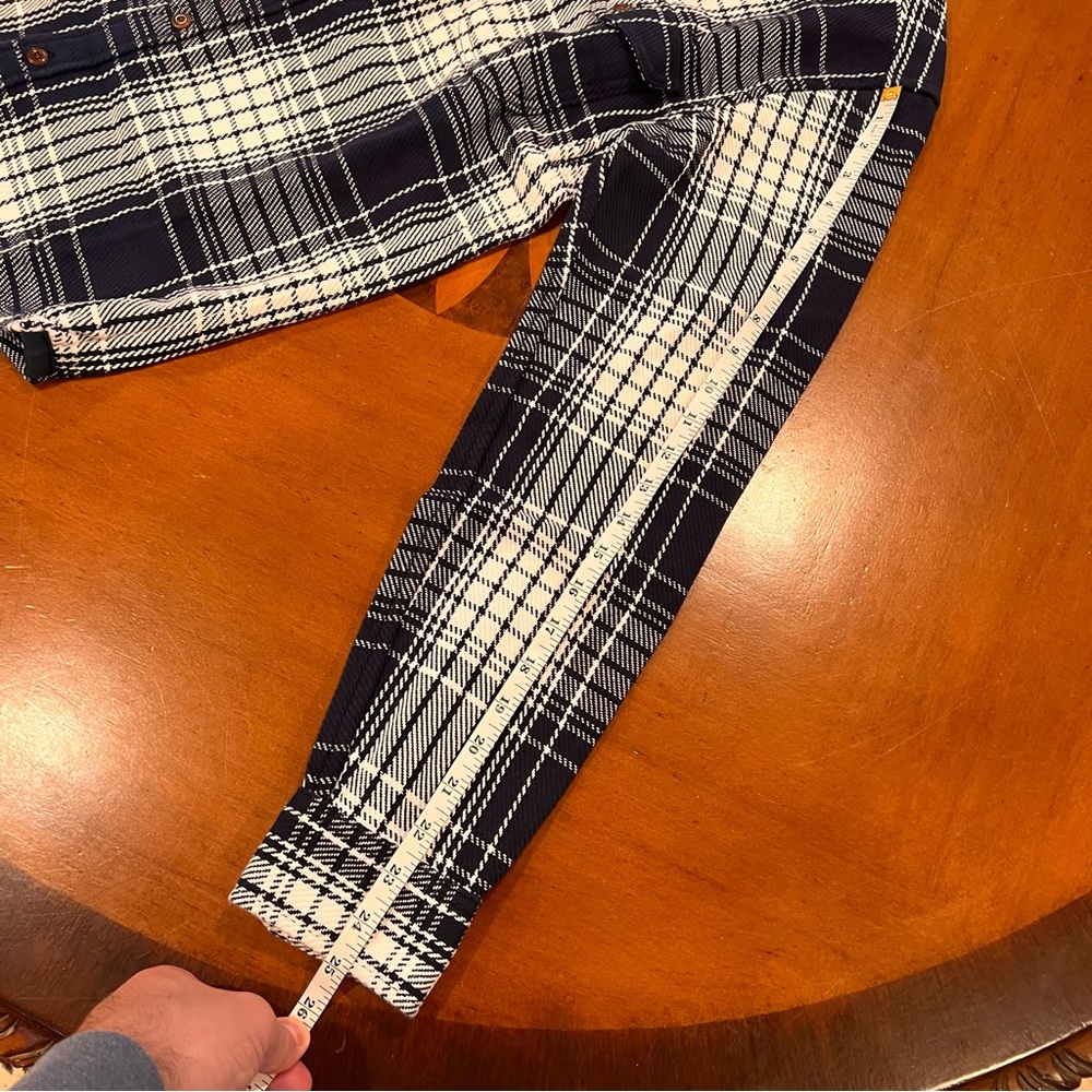 NEW OUTERKNOWN Flannel Blanket Shirt‎ Atlantic Blue Bigbury Plaid Small - Picture 16 of 16
